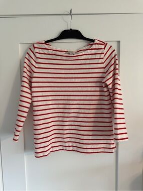 Loft Striped Boatneck 3/4 Sleeve Top